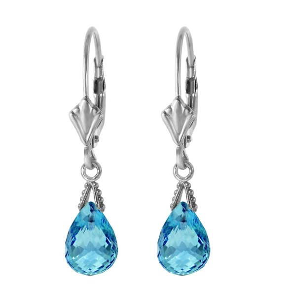 4.5 Carat 14K White Gold Leverback Earrings